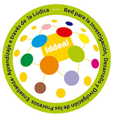 logo de la Red Iddeal Colombia, red para la investigación, desarrollo y divulgación de los procesos enseñanza y aprendizaje a través de la lúdica Universidad de Ibagué